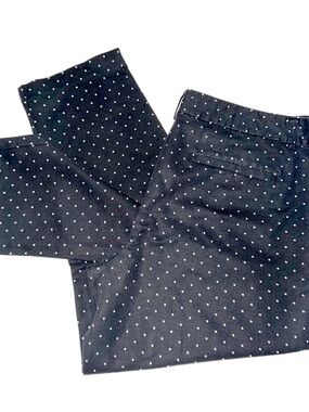 Liz Claiborne “Emma” Black White Polka Dot Straight Leg Ankle Pants, Sz 16